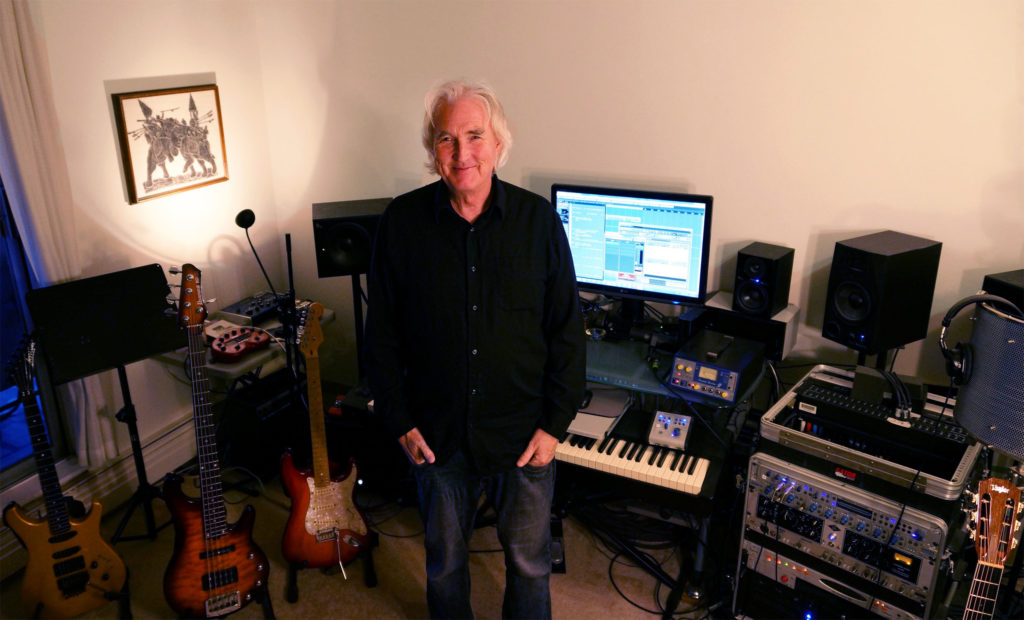Photo - music producer Derek Mason smiling in his Beach Avenue studio December 11, 2014