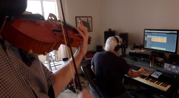 Thomas Beckman recording with Derek Mason in Vancouver, Summer 2014